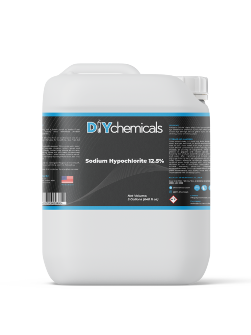 Packaged 5-Gallon container of DIYChemicals Sodium Hypochlorite 12.5% – Generic Commercial Grade Liquid Bleach